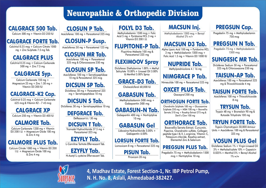  pcd pharma franchise products of Sungrace Pharma